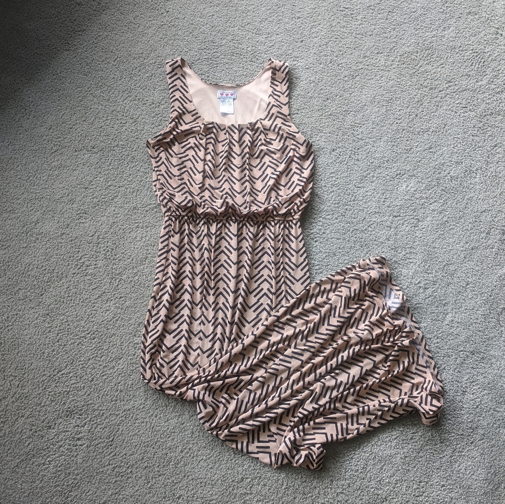 Three Pink Hearts Maxi Dress (S)